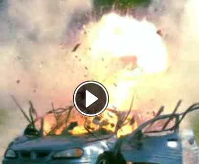 انفجار خودرو با مسلسل